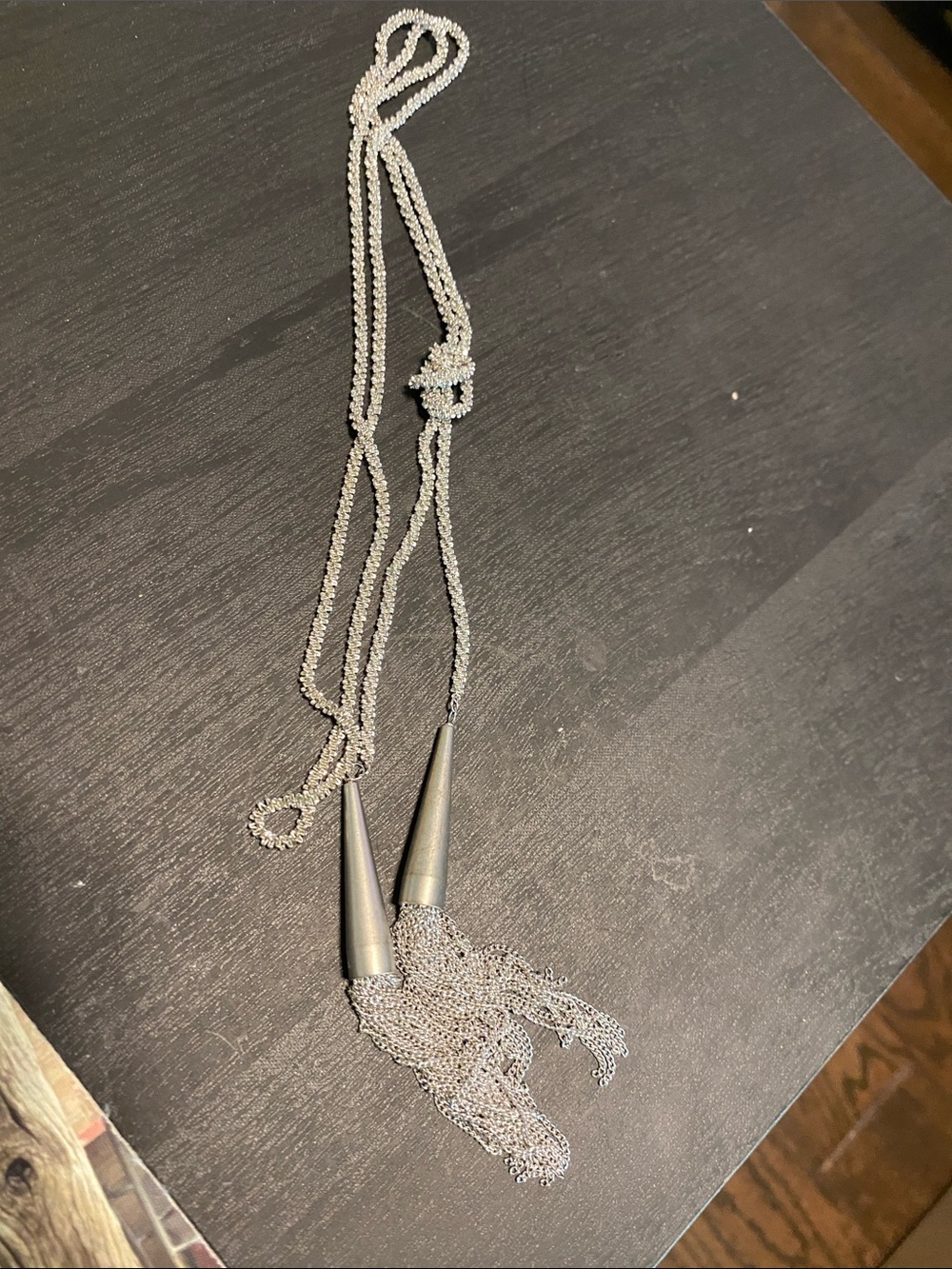 Kendra Scott Silver-Tone Double Cone Tassel Necklace